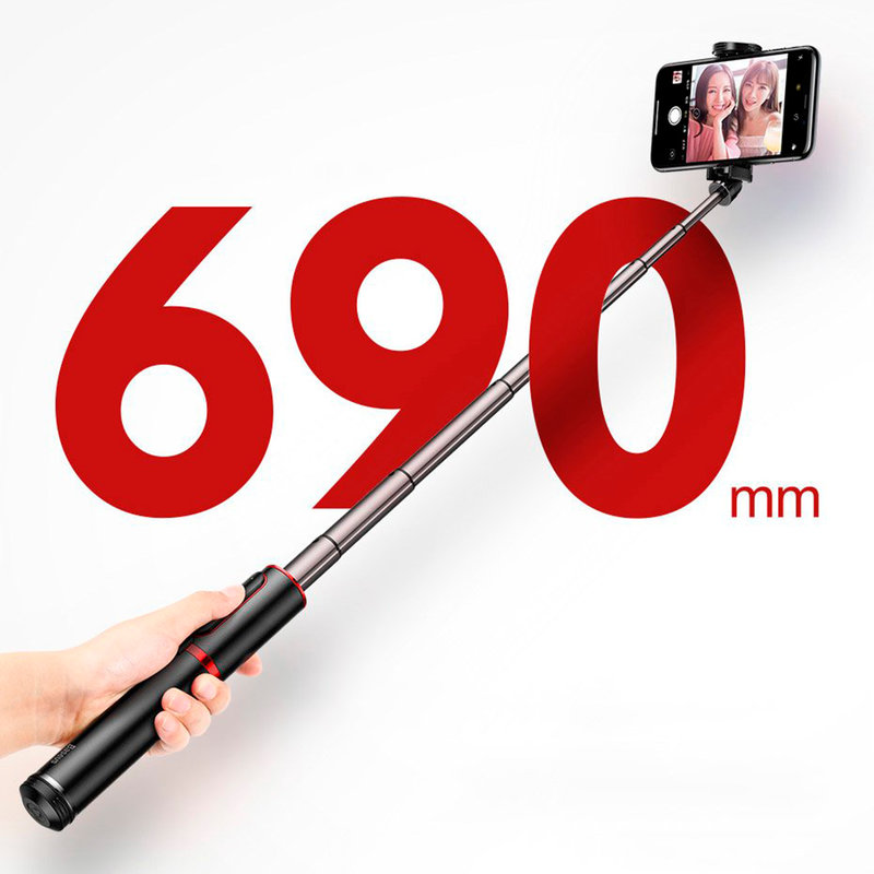 Suport Selfie Stick Baseus + Tripod Telescopic Stand Bluetooth - SUDYZP-D1S - Silver
