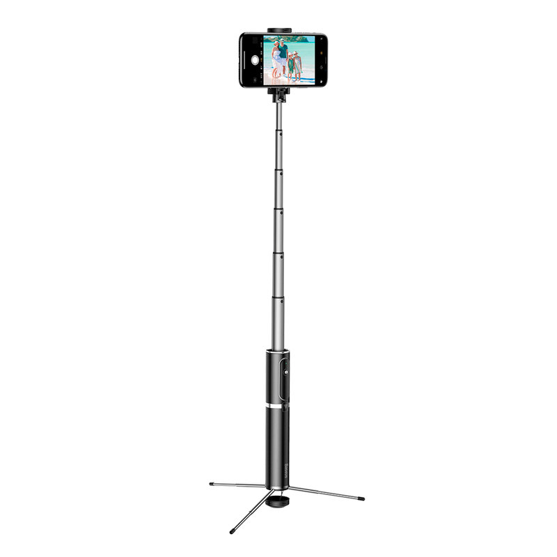 Suport Selfie Stick Baseus + Tripod Telescopic Stand Bluetooth - SUDYZP-D1S - Silver
