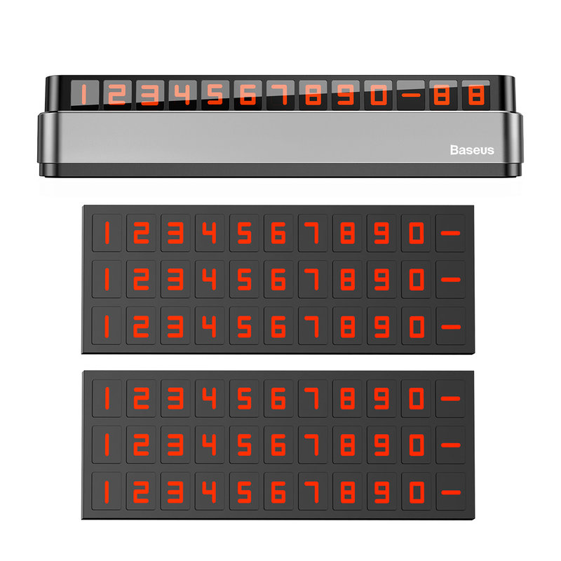 Numar de telefon Baseus pentru Parbriz Auto - ACNUM-B0G - Gri