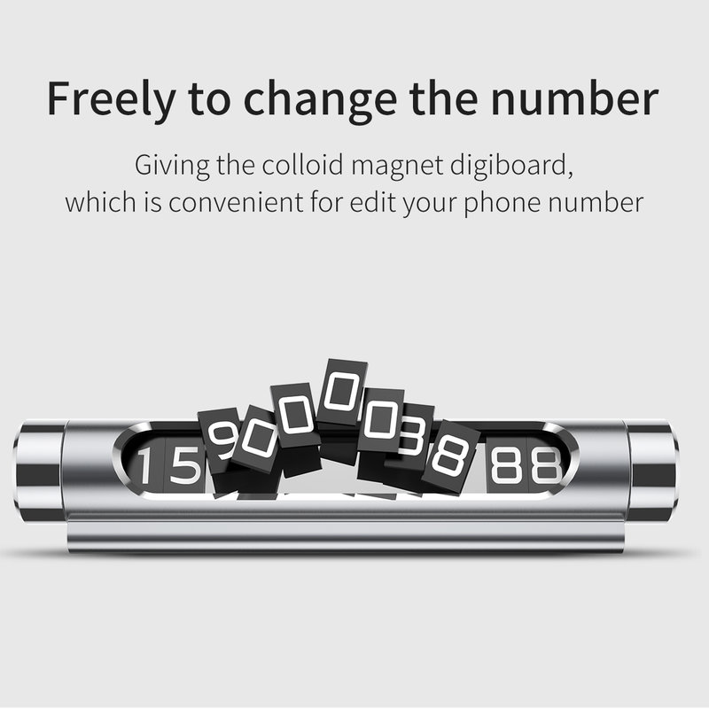 Numar de telefon Baseus pentru Parbriz Auto - ACNUM-0S - Argintiu