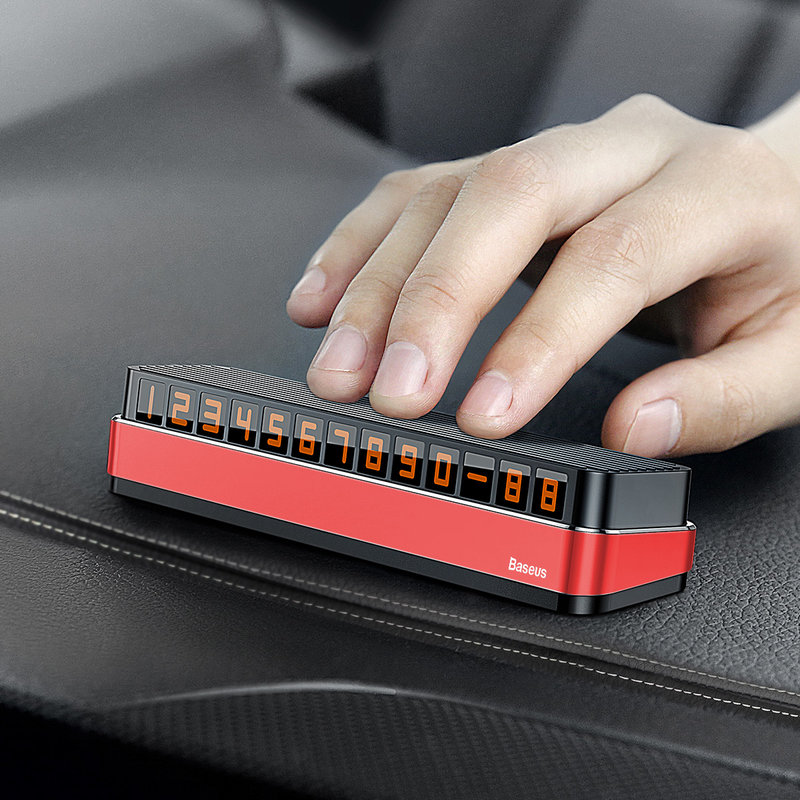 Numar de telefon Baseus pentru Parbriz Auto - ACNUM-B09 - Rosu