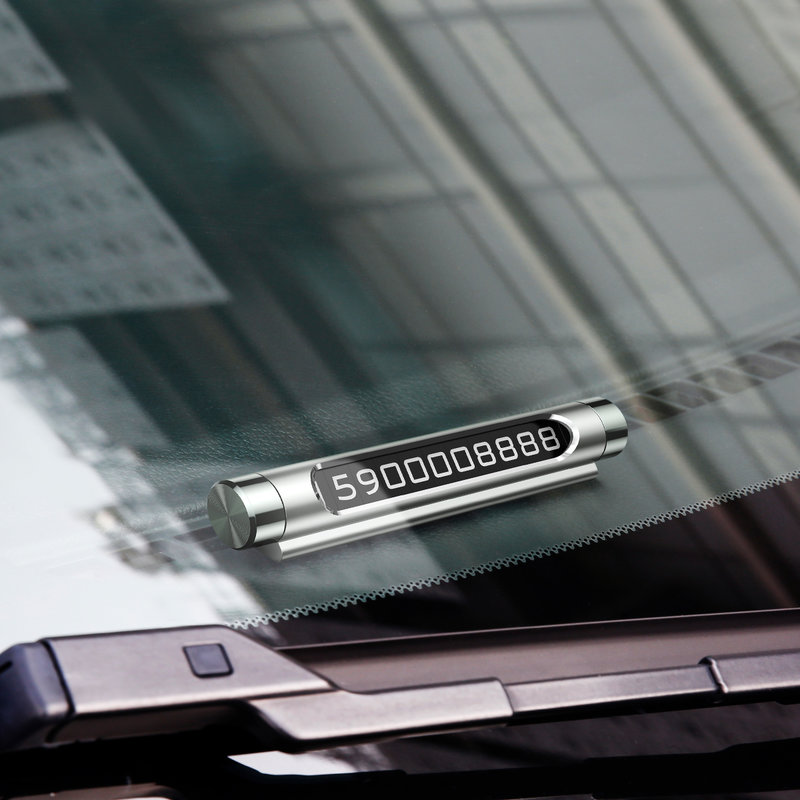 Numar de telefon Baseus Dual pentru Parbriz Auto - ACNUM-C0S - Argintiu