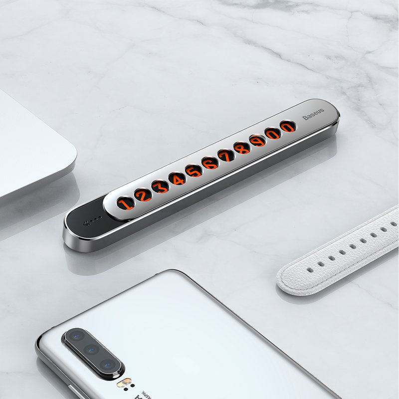 Numar de telefon Baseus pentru Parbriz Auto -ACNUM-E0S- Argintiu