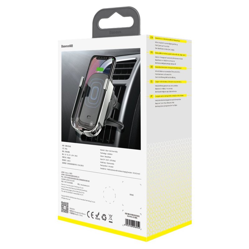 Suport Auto Cu Functie De Incarcare Wireless Baseus Rock Smart - WXHW01-0S - Silver