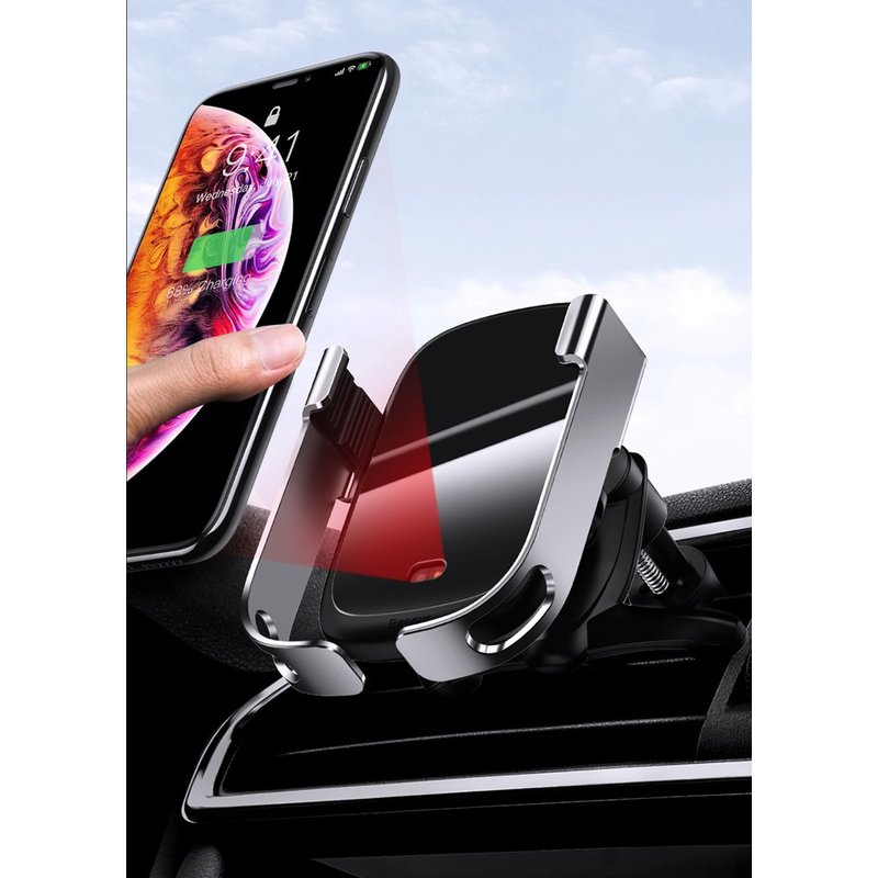 Suport Auto Cu Functie De Incarcare Wireless Baseus Rock Smart - WXHW01-0S - Silver