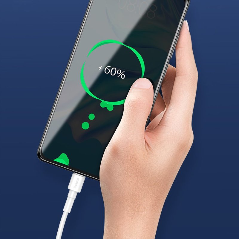 Cablu de date USB to Lightning 1M Baseus Mini Charging & Transmision - CALSW-02 - White