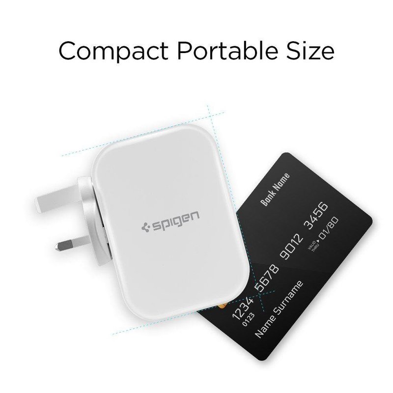 Incarcator Priza Spigen Essential F401 cu 4 Port-uri USB - White