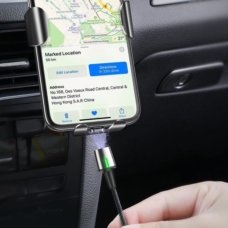 Cablu De Date Baseus Zinc Magnetic USB For Type-C 2A 2M - CATXC-B01 - Black