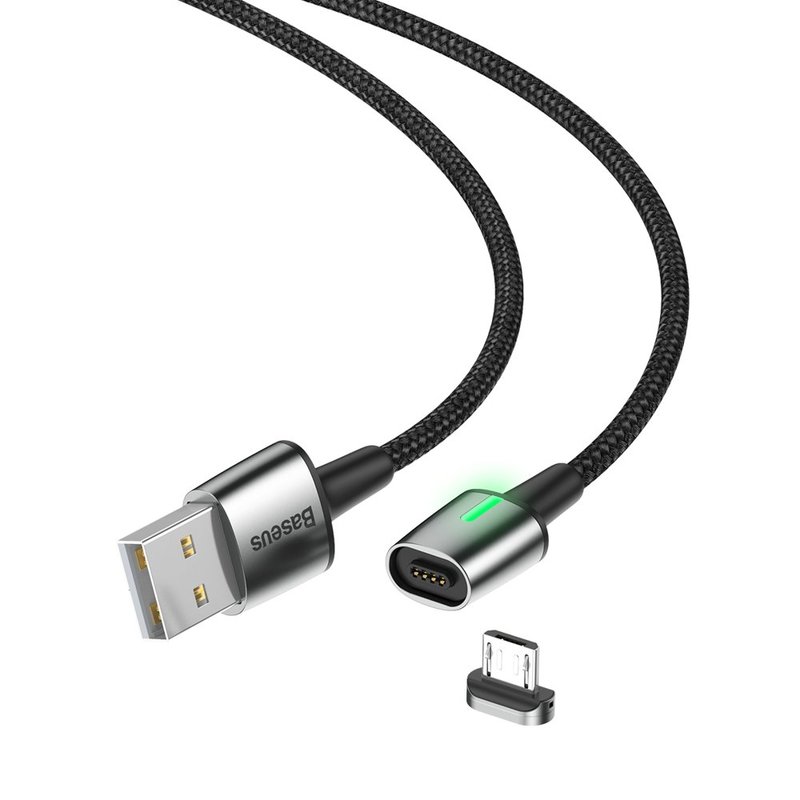 Cablu De Date Baseus Zinc Magnetic USB For Micro-USB 2.4A 1M - CAMXC-A01 - Black
