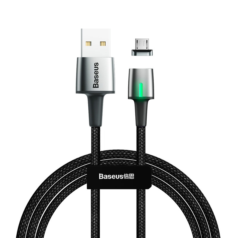 Cablu De Date Baseus Zinc Magnetic USB For Micro-USB 2.4A 1M - CAMXC-A01 - Black