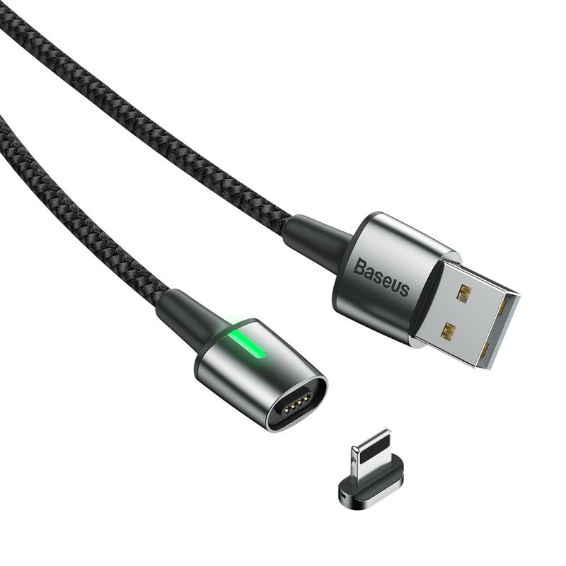 Cablu De Date Baseus Zinc Magnetic USB For Lightning 2.4A 1M - CALXC-A01 - Black