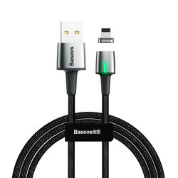 Cablu De Date Baseus Zinc Magnetic USB For Lightning 2.4A 1M - CALXC-A01 - Black