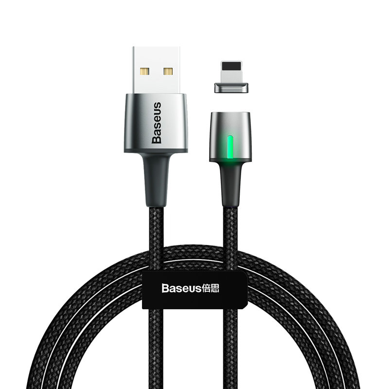 Cablu De Date Baseus Zinc Magnetic USB For Lightning 2.4A 1M - CALXC-A01 - Black