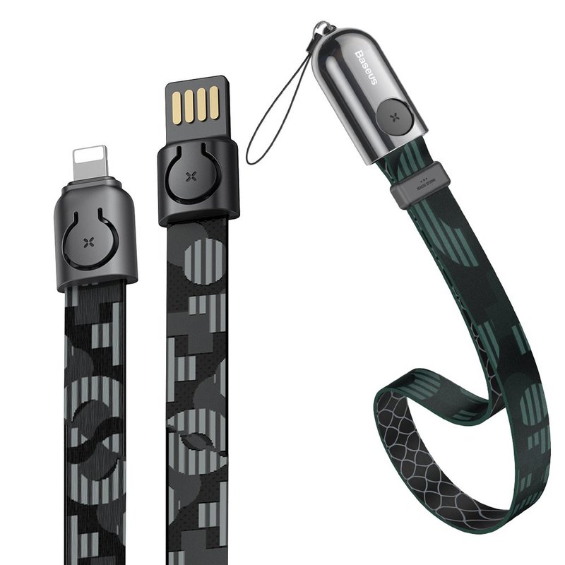 Cablu De Date Baseus Golden Collar USB For Lightning 2.4A 35cm - CALJL-AP1 - Pop Black