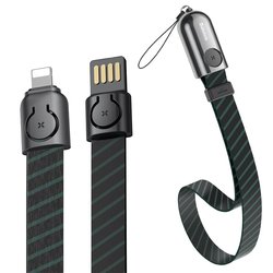 Cablu De Date Baseus Golden Collar USB For Lightning 2.4A 35cm - CALJL-AW1 - Stripe Black