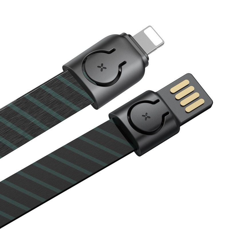 Cablu De Date Baseus Golden Collar USB For Lightning 2.4A 85cm - CALJL-BW1 - Stripe Black