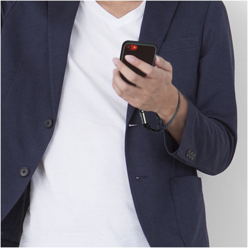 Cablu De Date Baseus Golden Collar USB For Lightning 2.4A 85cm - CALJL-BW1 - Stripe Black