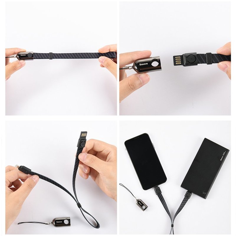 Cablu De Date Baseus Golden Collar USB For Lightning 2.4A 85cm - CALJL-BP1 - Pop Black