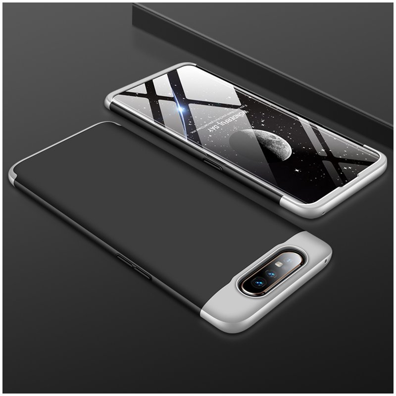 Husa Samsung Galaxy A80 GKK 360 Full Cover Negru-Argintiu