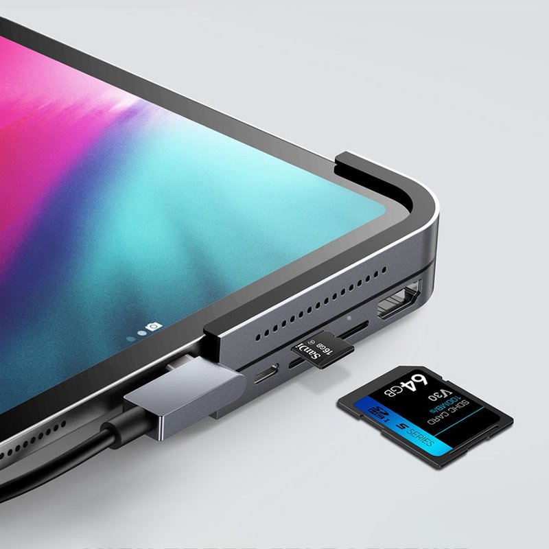 Hub Baseus Bolt Adapter Type-C to 4K/SD/Type-C/Mini Jack - CAHUB-WJ0G - Dark Gray