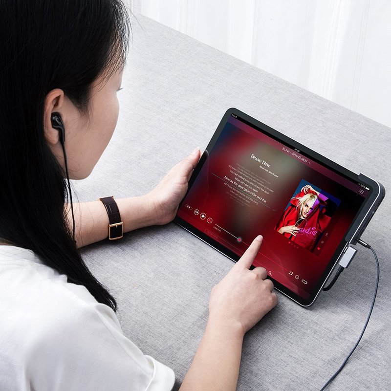 Hub Baseus Bolt Adapter Type-C to 4K/SD/Type-C/Mini Jack - CAHUB-WJ0G - Dark Gray