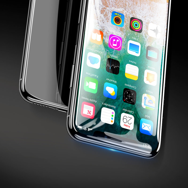 Folie Sticla Curbata iPhone XS Baseus Anti-Bluelight Arc-Surface - SGAPIPHX-KF01 - Clear