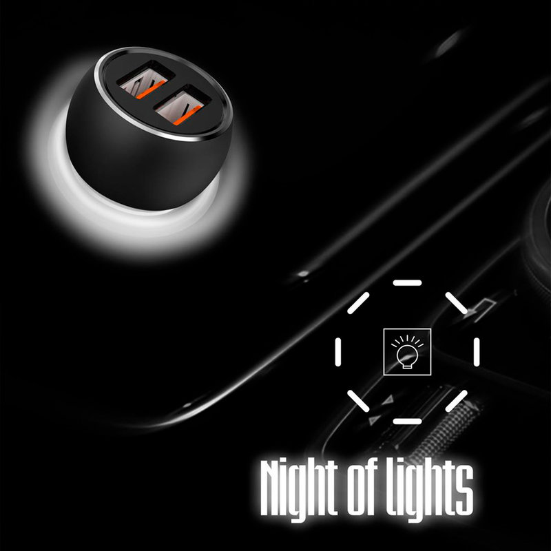 Incarcator Auto LDNIO C503Q QC 3.0 2xUSB 3.0A + Cablu Micro-USB - Albastru Inchis