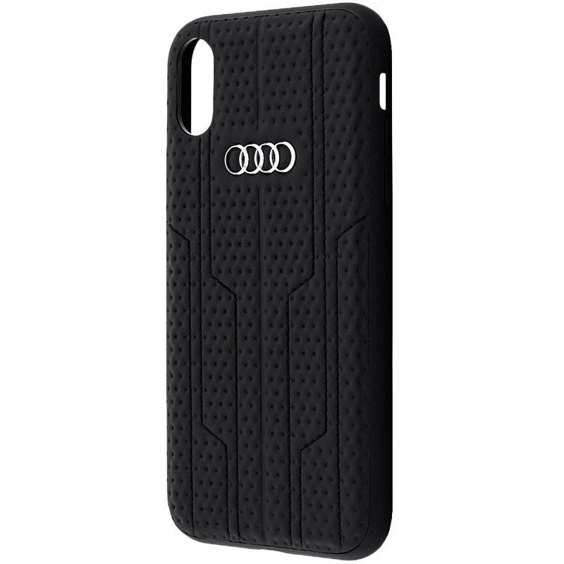 Husa iPhone XR Audi Leather Case - Negru XR-A6/D1-BK