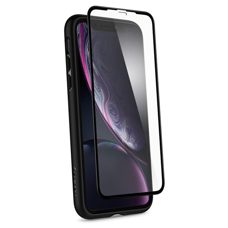 [PACHET 360°] Husa + Sticla IPhone XR SPIGEN Ultra Hybrid - Black
