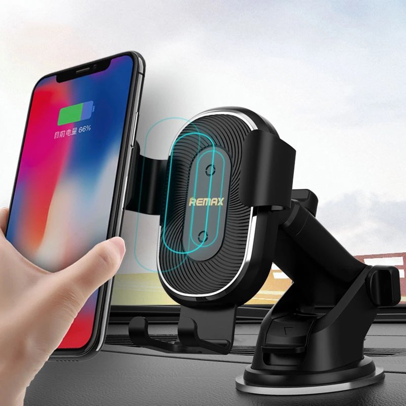 Suport Auto Cu Functie De Incarcare Wireless Remax RM-C37 Gravity Adjustable Arm - Black