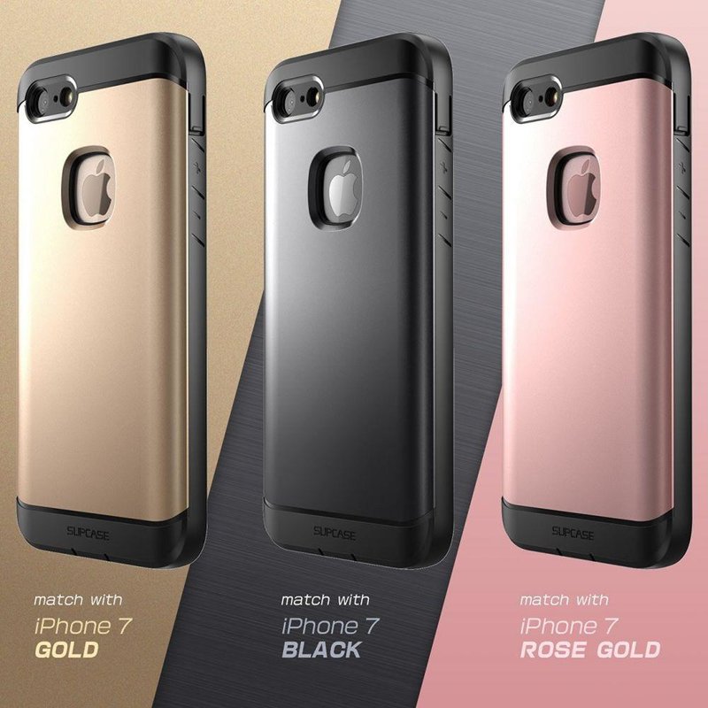 Husa Telefon iPhone 7 Supcase Water Resistant - Black/Pink/Gold
