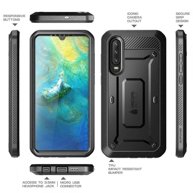 Husa Huawei P30 Supcase Unicorn Beetle Pro, negru