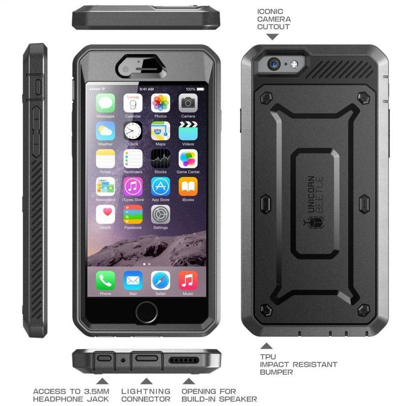Husa iPhone 6 / 6S Supcase Unicorn Beetle Pro, negru