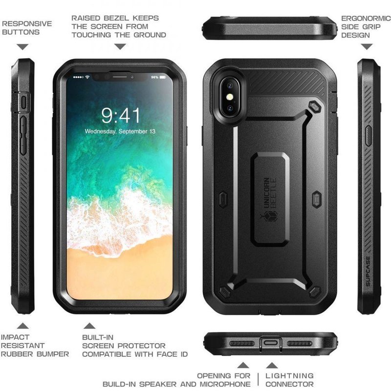 Husa Telefon iPhone XS Supcase Unicorn Beetle Pro, negru