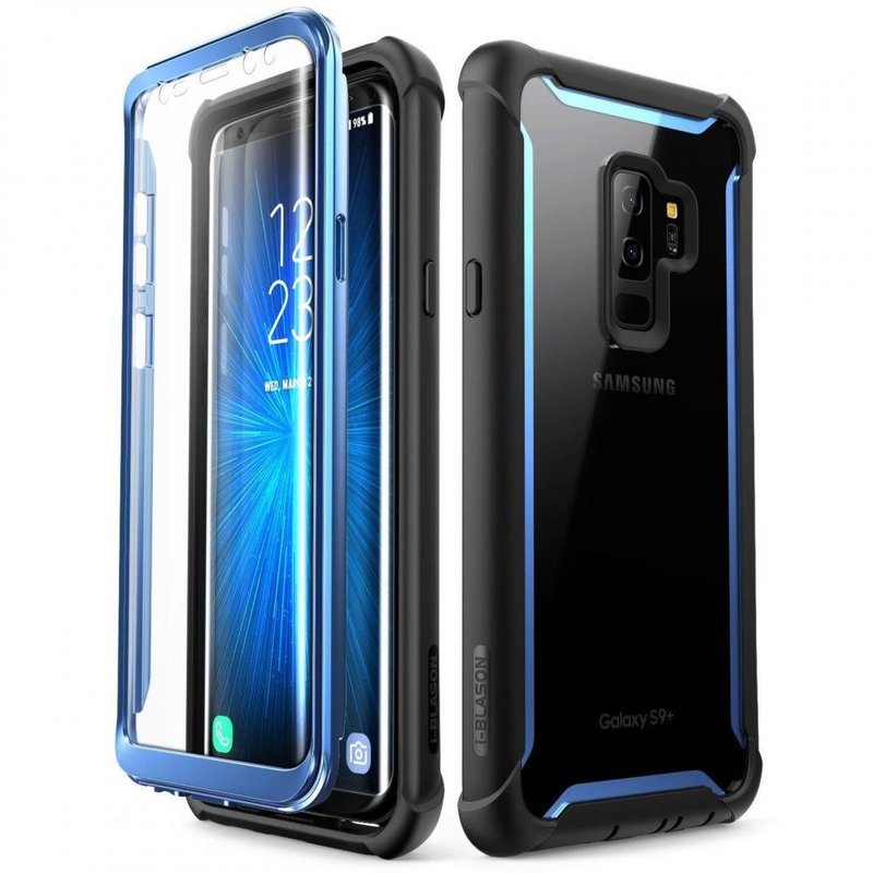[Pachet 360°]Husa Samsung Galaxy S9 Plus i-Blason Ares SP + Folie Ecran - Black/Blue
