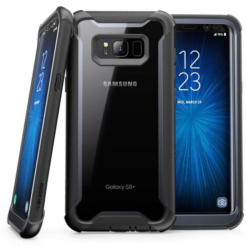 Vigilance protection high Pachet 360°]Husa Samsung Galaxy S8+, Galaxy S8 Plus i-Blason Ares V2 +  Folie Ecran - Black - CatMobile