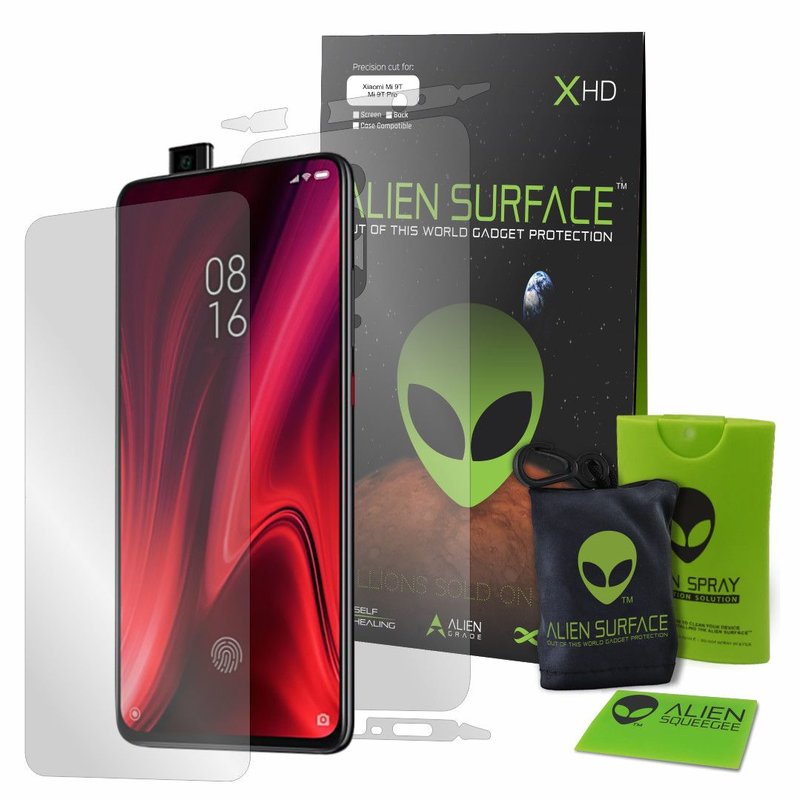 Folie 360° Xiaomi Mi 9T Pro Alien Surface XHD, Ecran, Spate, Laterale - Clear