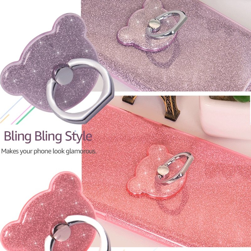 Suport Telefon/Tableta Glitter Bear Ring - Gold