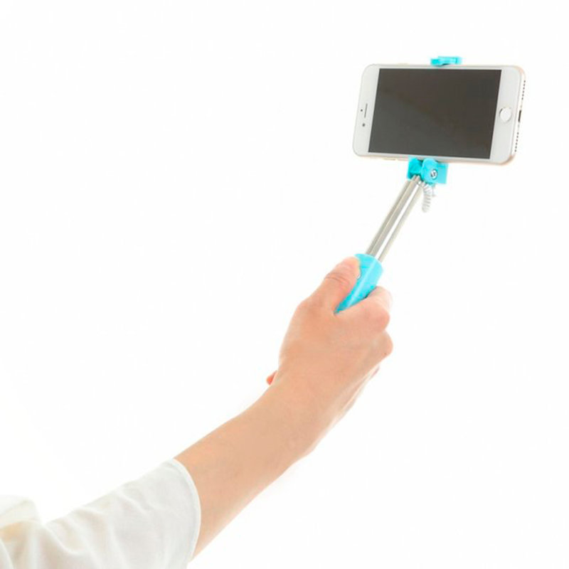 Selfie Stick Mini Lightning Cu Buton Declansator - Orange