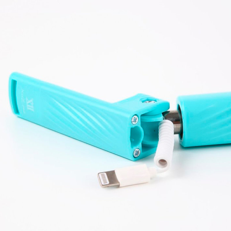 Selfie Stick Mini Lightning Cu Buton Declansator - Green