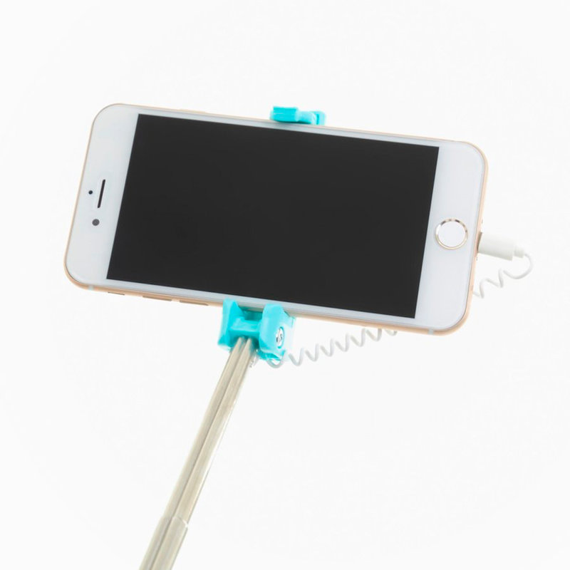 Selfie Stick Mini Lightning Cu Buton Declansator - Green