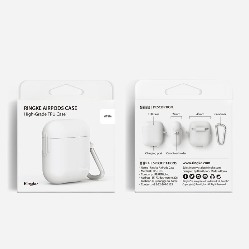 Husa Pentru Apple Airpods Din Silicon Protector Ringke Case - 8809659048607 - White