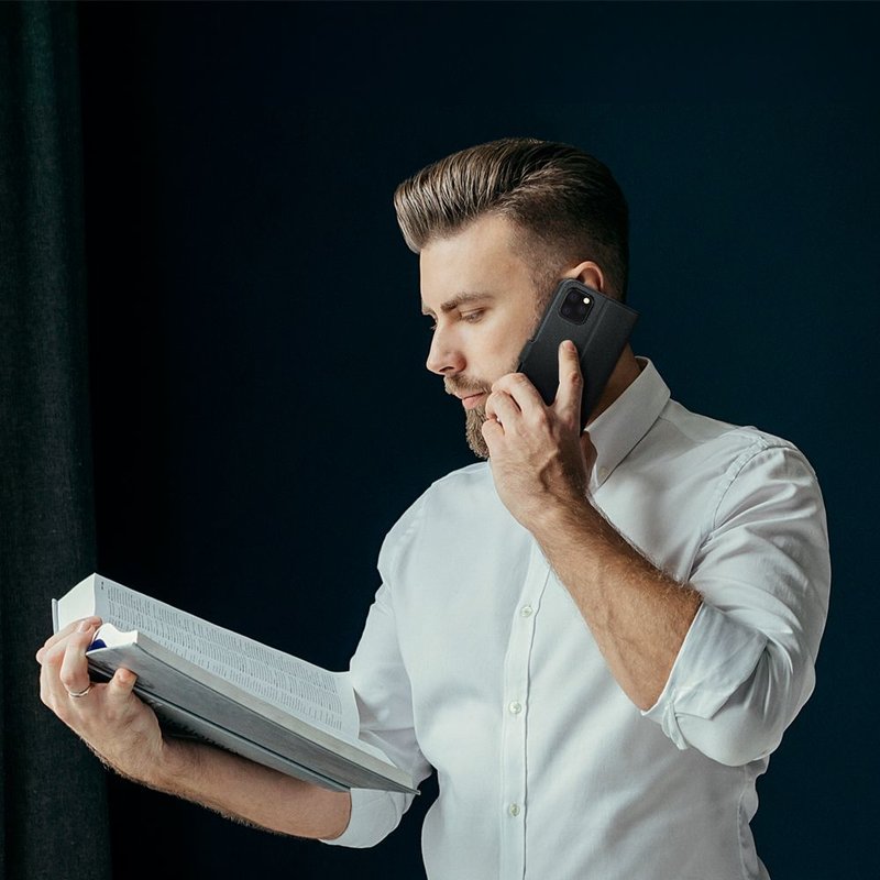 Husa iPhone 11 Pro Max Spigen Wallet S - Saffiano Black