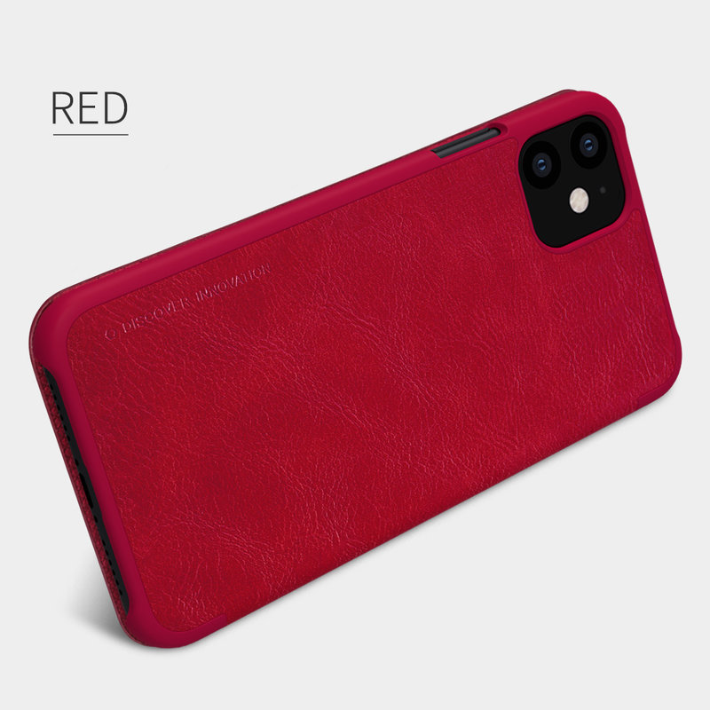 Husa iPhone 11 Nillkin QIN Leather, rosu