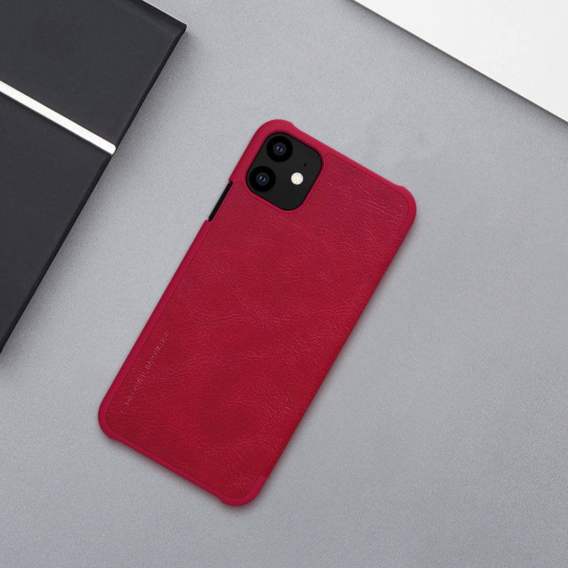 Husa iPhone 11 Nillkin QIN Leather, rosu