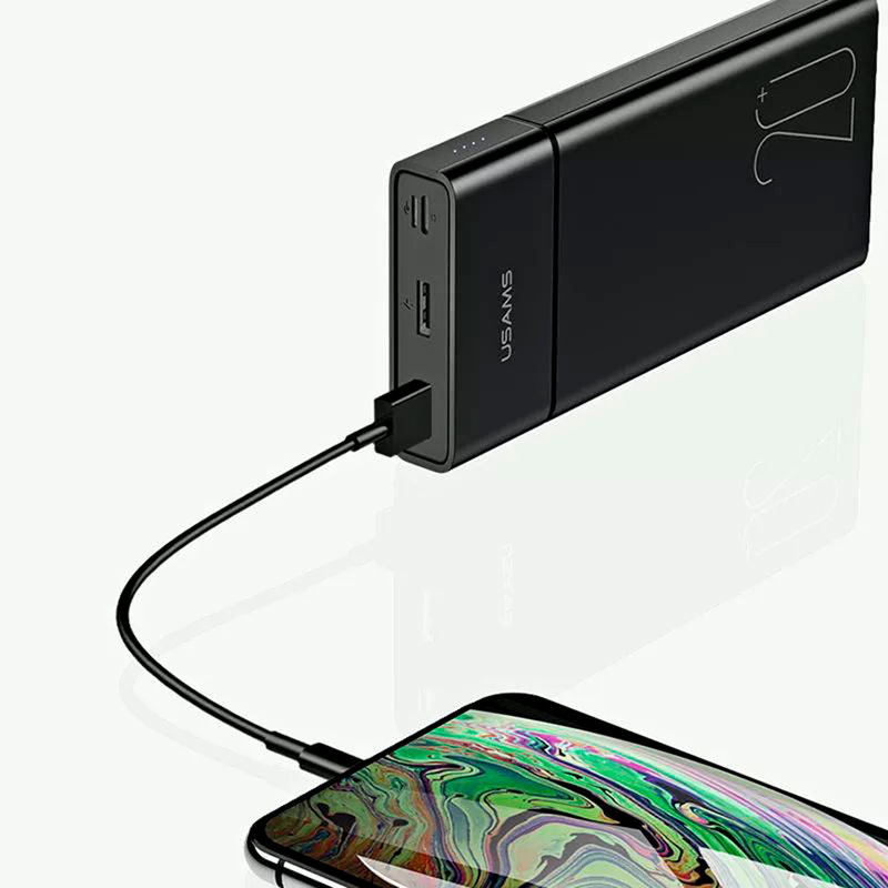 Baterie Externa USAMS PB14 Dual USB Power Bank 20000 mAh - US-CD75 - Black