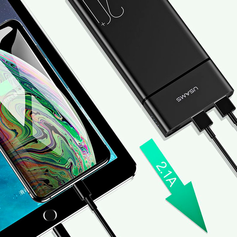 Baterie Externa USAMS PB14 Dual USB Power Bank 20000 mAh - US-CD75 - Black