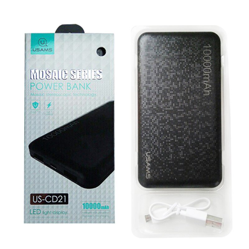 Baterie Externa USAMS Mosaic Power Bank 10000mAh - US-CD21 - Black