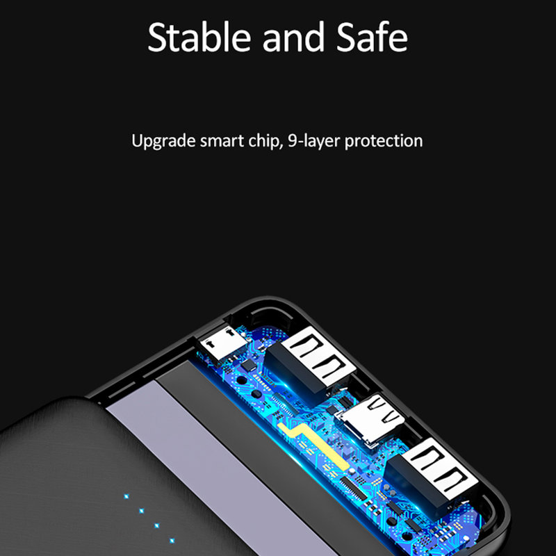 Baterie Externa USAMS PB19 Dual USB Power Bank 20000 mAh - US-CD80 - Black