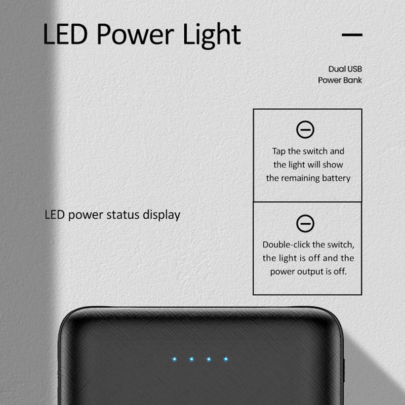 Baterie Externa USAMS PB19 Dual USB Power Bank 20000 mAh - US-CD80 - White